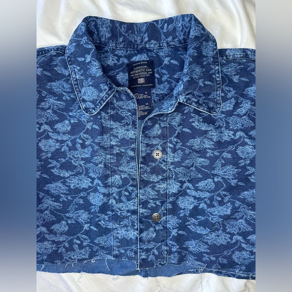 Faded Glory Denim Vintage Floral Jacket Crop Size XL - Picture 2 of 3